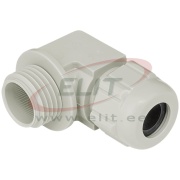 Cable Gland Syntec M16x1.5/90°, ø6.5..9.5mm, wrench 19mm, thread 8mm, -20..100°C, PA6, TPE, incl. O-ring, CE/UL/VDE, IP68, Agro, light grau