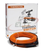 Thermo Switch, De-icing Heating Cable, 15W/m, 120W 230VAC L8m, plug, Ø6.5mm, twin-core, pipe surface, Thermoval