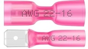 Flachsteckhülsen Con vv 6.3 ^Flachstecker Con mh 6.3, Satz, vollständig wärmeschrumpfisoliert, 0.5..1.5mm² 300V, 0.8x6.3mm| 638, -25..75°C, Polyolefin, 50stk/pck, rot