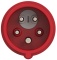 Industrial Phase Inverter Plug, 3P+N+E 16A 415VAC, IP44, MaxPro, rot