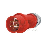 Industrial Phase Inverter Plug, 3P+N+E 16A 415VAC, IP44, MaxPro, rot