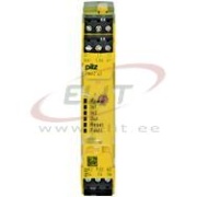 Safety Relais PNOZ s2, monitoring of E-STOP, safety gates, light barriers, 24VDC 3NO 1NC, 1-ch., auto/manual/monitored manual reset, Pilz