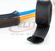 Braided Sleeving PG4, ø4..10mm, polyester PET HB, -50..150°C, HF, highly flexible, 100m/pck, schwarz