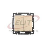 FM Switch Valena, mech.| 2x 2way, 10A 250VAC, Schraubklemme, dunkelbeige