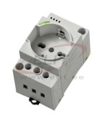 Modular Socket, 2P+E 10/16A 250VAC Schuko ^Bipasso (IT), LED green, 2.5M, TS35