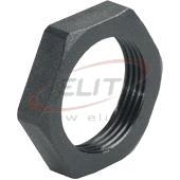 Locknut Synthetic, M40x1.5, wrench 50mm, thread 7mm, -40..100°C, glass fiber reinforced polyamide, HF, schwarz