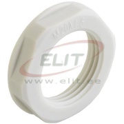 Locknut w. Flange Synthetic, PG13.5, wrench 27mm, thread 6mm, -30..100°C, PA6, HF, Agro, light grau