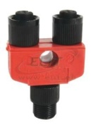 T-Port 898D, 2-ch., M12 8pin plug » 2x M12 4pin socket, 3A 30VDC, PUR, IP67, Nema6P, Allen-Bradley, rot-schwarz