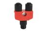 T-Port 898D, 2-ch., M12 8pin plug » 2x M12 4pin socket, 3A 30VDC, PUR, IP67, Nema6P, red-black