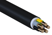 Power Cable CYKY-J, 5x1.5mm² 450/750V -15..70°C, 100m/pck, black