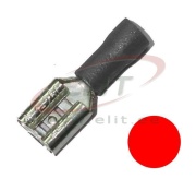 Receptacle Con vh 4.8 r, insulated, female, 0.5..1mm² 300V, tab 0.8x4.8mm| 488, -25..75°C, PVC, brass, 100stk/pck, rot