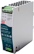 DC-USV-Modul DUPS20, Eingang 20A 24..29VDC, Ausgang Ladestrom 2A| externe Batterie 4..135AH 24VDC, 0..20A 21..29VDC, LED, Relaiskontakt 1A 30VDC, TS35