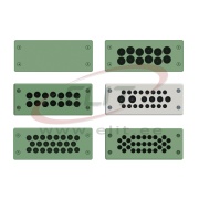 Kabeleinführungsflansch ECRM, 16x ø3..6.5, 4x 5..9.2, 8..12.5mm, -40..80°C, Glasfaserverstärktes PA, Butylgummi, Chloropren, Polyurethan, UL94, samt Montagezubehör, IP65, UL12/13/4X, ETA