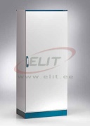 Schaltschrank E MOX, 800Wx1800Hx400D, Monoblock, Einzeltür, Rückwand, Montageplatte, Kabeleinführungsbodenplatten, Dichtung, 4-Punkt-Verriegelung m. 3mm Doppel-Bit-Einsatz, C3M| Epoxidharzschicht, IP66 IK10, NEMA12, ozeanblau, grau