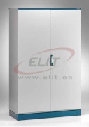Schaltschrank E MOX, 1600Wx2000Hx400D, Monoblock, Doppeltür, Rückwand, Montageplatte, Kabeleinführungsbodenplatten, Dichtung, 4-Punkt-Verriegelung m. 3mm Doppel-Bit-Einsatz, C3M| Epoxidharzschicht, IP66 IK10, NEMA12, ETA, ozeanblau, grau