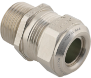 Cable Gland Ex Compact MS, M25x1.5, ø7.5..15mm| 1piece sealing insert, wrench 32, thread 12mm, -60..105°C, nickel-plated brass ^FPM ^NBR, incl. O-ring, Ex d IIC/ Ex e II, CE/IECEx/DNV, IP68/69K