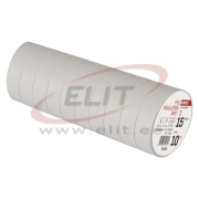 Insulating Tape, 15mm x 10m, dielectric strength 40kV/mm, PVC, UV resistant, water resistant, -25..90°C, white