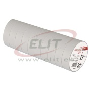 Insulating Tape, 19mm x 20m, dielectric strength 40kV/mm, PVC, UV resistant, water resistant, -25..90°C, white