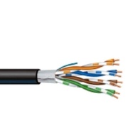 Outdoor Network Cable UTP, 4x2x23AWG cat5e 100MHz, solid PE outdoor duct, 305m/box, schwarz