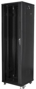 Free-Standing Rack 19in, 42U 600Wx2065Hx600D, toughened glass front door, removable side panels, cable entry on the top, bottom, inkl. adj. feet, castors, max. load 800kg, schwarz