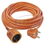 Extension Cord 15m with plug, socket 1x 2P+E Schuko 16A 250V, cable H05VV-F3G 1,5 mm2, orange, Emos