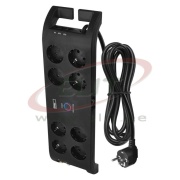 Multi-Plug Extension Cord P54252, 8x 2P+E Schuko 3680W 16A 250VAC, switch, 1.7kV surge protection 1800J, RJ11/RJ45 and coaxial protection, 2m cable H05VV-F 3G 1,5 mm2, IP44, black, Emos