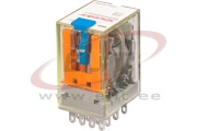 Relay RKE, 4CO 5A 250VAC/ 30VDC, cv 24VDC, LED, test button, diode (13+, 14-), UL/TÜV/CE