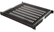 Shelf 19in, 1U D650 4points, rack D800, load 35kg, incl. polt kit, black