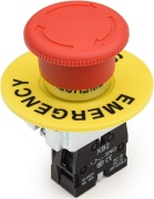 e-Stop Pushbutton B2, D40 red mushroom ^turn to reset, ø22.5mm, 1NC 10A 250VAC, IP40