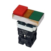 Drucktaster D22, Doppelkopf| grün, SL(weiß), rot, ø22.5mm, 1NO, LED 24VAC/DC, 1NC 10A 250VAC, IP65
