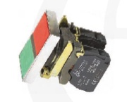 Drucktaster D22, Doppelkopf| grün, rot, ø22.5mm, 1NO, 1NC 10A 250VAC, IP65