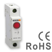 LED Meldeleuchten, rot, 230VAC, 1..16mm², 1M, TS35