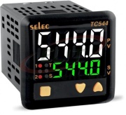 Temperature Controller TC544C, input TC (JKTRS), RTD, output 1NO 5A 230VAC/30VDC/ SSR 30mA 12VAC, aux. 1NO 5A 250VAC/30DC, 2set points, auto-/selftune PID/ on-off, dwell timer, 2, 4digits LED display, 90..270VAC/DC, ■52x52/□46x46, IP65, Selec