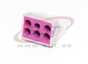 Push-in Connector WCT, 6x 0.75..2.5mm² 32A 400V, transparent/purple