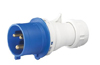 Industrial Plug, 1P+N+E 16A 250V, IP44, MaxPro, blau