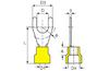 Fork Terminal w. Collar V 5.3 g, 4..6 M5, G5.3 L25.2, -25..75°C, PVC, 100pcs/pck, blue