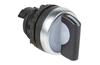 Selector Switch Osmoz, illuminated head, ø22.5mm, 0-1 0-45°, standard handle, IP66/69K IK05, white/black