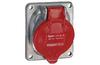 Panel-Mount Flange Fassung Hypra, 3P+E 32A 415VAC, inclined, metal, IP44