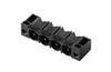 PCB Plug-in Connector SL 7.62HP/02/90F 3.2 SN BK BX, male header, flange, THT solder connection, 7.62mm, 2P, 90°, solder pin 3.2mm, tinned, Weidmüller, black