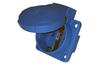 PM Industrial Flange Socket, 2P+E Schuko 16A 250VAC, inkl. rubber seal, IP54, MaxPro, blau