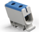 Universal Terminal Block Al/Cu UK50/1N, 1P (2holes) 2.5-50mm² 145/160A 1000VAC/ 1500VDC, Hex5 4Nm 2.5..4mm² ^12Nm 6..50mm², TS35, blue