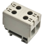 Universal Tapping Block Al/Cu TBA, 1P (4holes) 2.5-50mm² 290/320A 1000VAC/1500VDC, 35mm DIN-rail, Koral, green