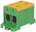 Tapping Terminal Block Al/Cu UK95/2PE, 1P (4holes) 16-95mm² 440/490A 1000VAC/ 1500VDC, Hex6 12N 6..25mm² ^22Nm 35..95mm², TS35 ^panel mount, yegr
