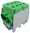 Main Terminal Al/Cu HLAK 70-1/2 M2, 2x 70/50mm²/ 2x70/50mm², 250/200A 1000VAC/DC, 4Nm, TS35, green