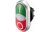 Push-button M22-DDL-GR-X1/X0, head| green (I), light, red (O), ø22.5mm, 5stk/pck, IP67, Eaton
