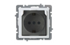 Fassung Touran, mech.| 2P+E Schuko shuttered, cover, 16A 250VAC, flush mount, Nilson, weiß