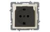 Fassung Touran, mech.| 2P+E Schuko, cover, 16A 250VAC, flush mount, Nilson, dunkelbeige
