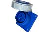 PM Industrial Flange Socket, 1P+N+E 16A 415VAC, straight, IP67, MaxPro, blau