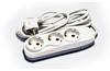 Multi-Outlet Extension Quattro, 3x 2P+E Schuko 3600W 16A 250VAC, 3m cable 3x 1.5mm², weiß