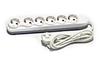 Multi-Outlet Extension Quattro, 6x 2P+E Schuko 3600W 16A 250VAC, 2m cable 3x 1.5mm², weiß